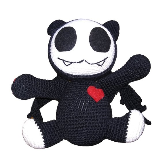 Jack Skellington Amigurumi Crochet Halloween Bat Voodoo Pin Cushion 6 Inch Plush - Picture 6 of 8